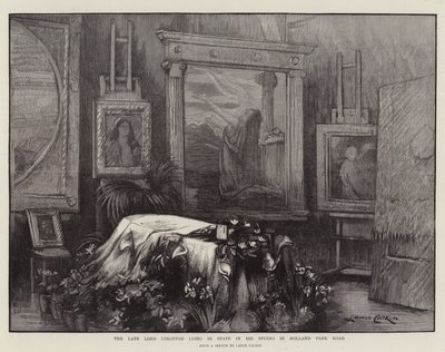 Le défunt Lord Leighton en état dans son studio à Holland Park Road - Lance Calkin