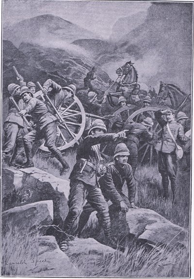 Un canon renversé sur une colline, d