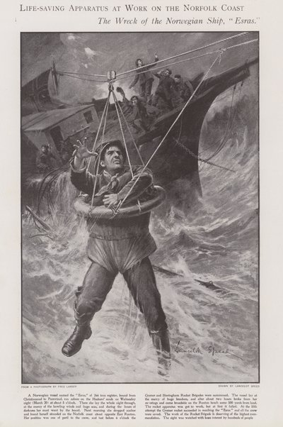 Appareil de sauvetage en action sur la côte du Norfolk - Lancelot Speed