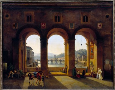 Vue de Florence Ponte Vecchio - Lancelot Théodore Turpin de Crissé de Crissé