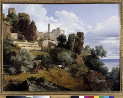 Vue de Roquebrune, Italie - Lancelot Théodore Turpin de Crissé de Crissé
