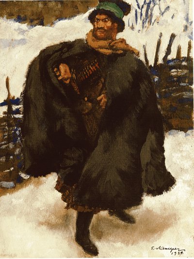 Illustration du roman Hadji Murad de Léon Tolstoï, 1924 - Lanceray