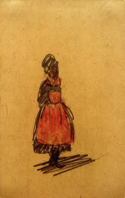 Sans titre (Femme debout avec tablier rouge) - Laszlo Moholy Nagy
