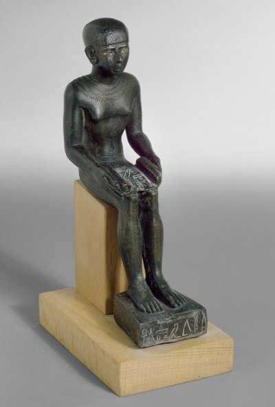 Statuette du dieu Imhotep, les yeux incrustés de cuivre et d
