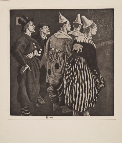 Cinq clowns - Laura Knight