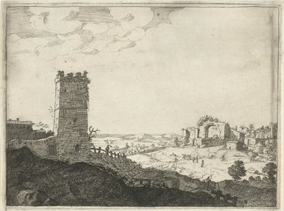 Paysage avec une tour - Laurens Barata
