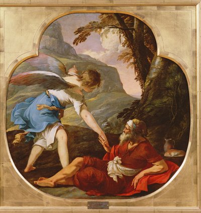 Élie secouru par un ange - Laurent de la Hyre