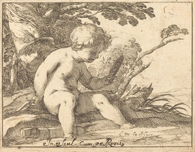 Cupidon se regardant dans un miroir - Laurent de la Hyre