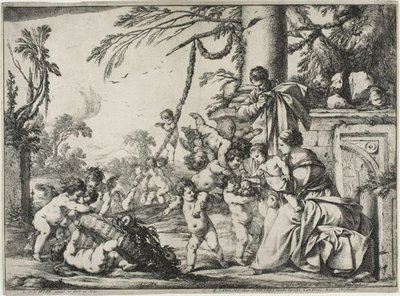 La Sainte Famille avec des putti - Laurent de la Hyre