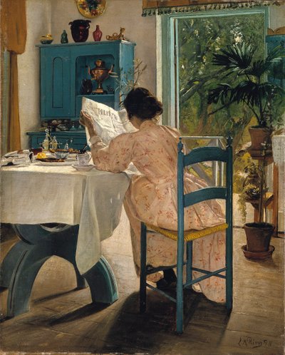 Petit déjeuner avec le journal du matin, 1898 - Laurits Andersen Ring