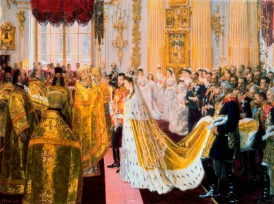 Le mariage du tsar Nicolas II et de la princesse Alix de Hesse-Darmstadt le 26 novembre 1894 - Laurits Regner Tuxen