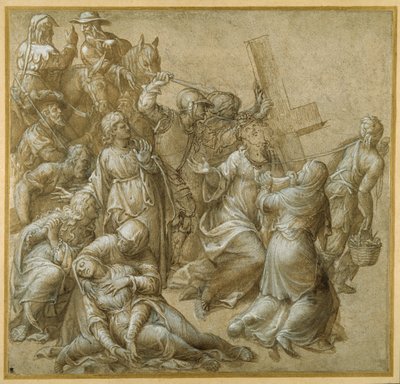 Le Christ portant sa croix rencontre Sainte Véronique - Lavinia (attr. to) Fontana