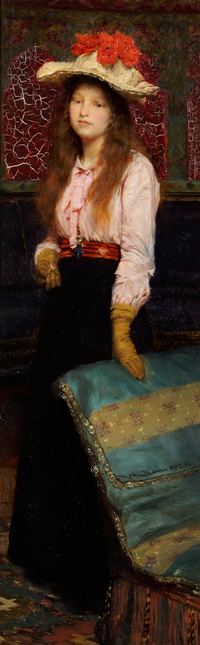 Portrait de Miss MacWirter, petite pleine longueur dans un intérieur, 1888 - Lawrence Alma Tadema