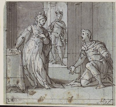 Haman suppliant Esther pour sa vie - Lazzaro Tavarone
