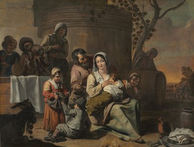 Scène vintage et enfants paysans dansant, paire de peintures, années 1650 - Le Nain
