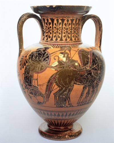 Amphore à figures noires représentant un quadrige, 515-490 av. J.-C. - Leagros Group