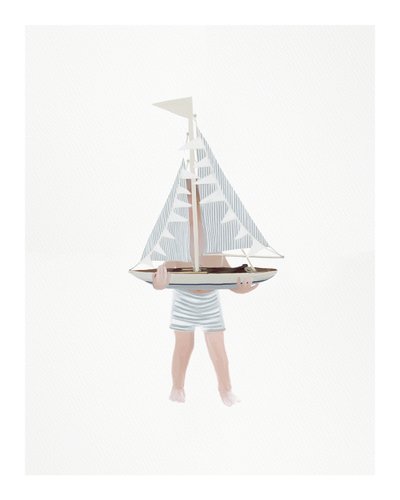 Garçon avec bateau à voile, vers 2018 - Leah Straatsma