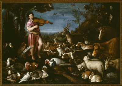 L. da Ponte Bassano, Orphée charmant les animaux / Peinture - Leandro Bassano