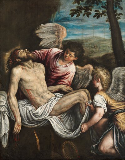 Le Christ mort avec des anges, c. 1580 - Leandro da Ponte Bassano