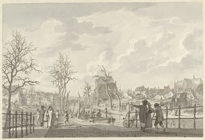Ruines sur le Rapenburg à Leyde, après l