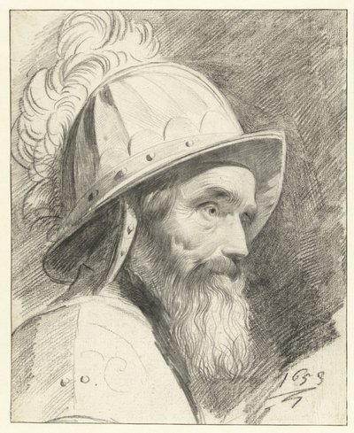 Buste de guerrier avec casque - Leendert van der Cooghen
