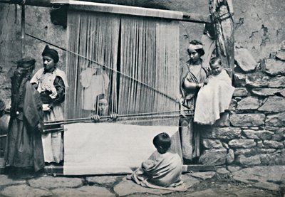 Tisserands kabyles et métier à tisser traditionnel, Algérie du Nord, 1912 - Legrand