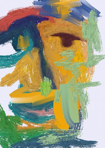 Visage abstrait coloré - Lembayung senja studio [Vintage Poster]