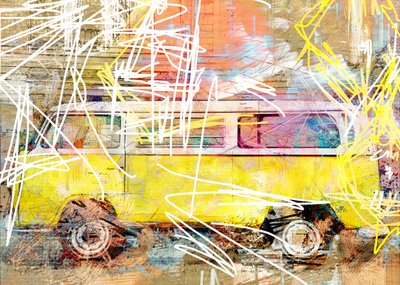 Retro Van Street Art - Lembayung senja studio [Vintage Poster]