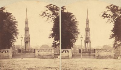 Groupe de 8 vues stéréographiques anciennes de monuments, mémoriaux et tombes britanniques - Lennie