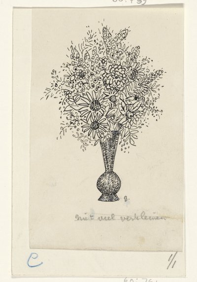 Vase de fleurs - Leo Gestel (signed by artist)