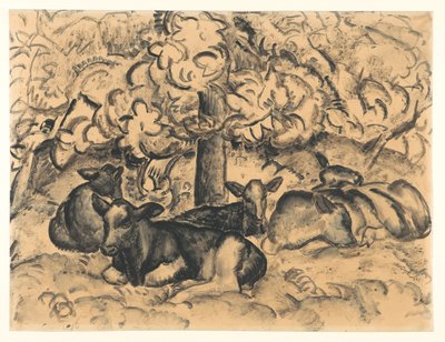 Verger avec veaux - Leo Gestel (signed by artist)