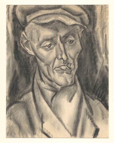 Homme avec casquette et cigare - Leo Gestel (signed by artist)