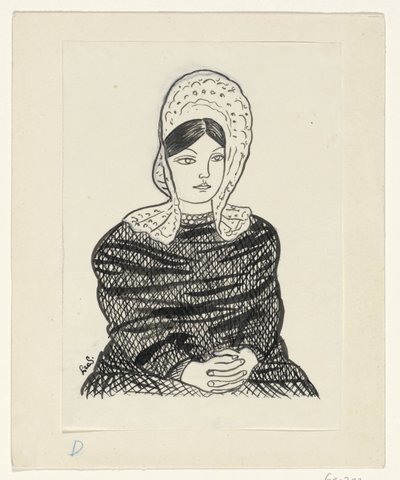 Femme en costume traditionnel - Leo Gestel (signed by artist)