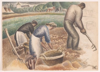 Récolteurs de pommes de terre dans le champ - Leo Gestel