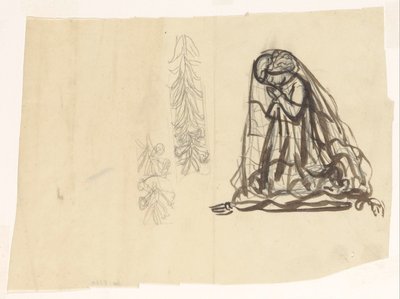 Fille en prière et ornement - Leo Gestel