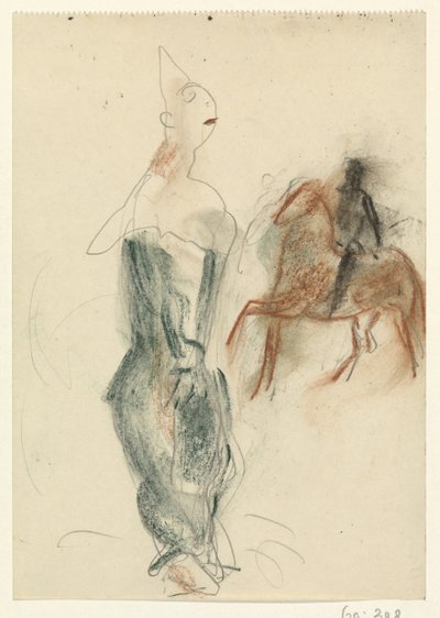 Clown et cavalier à cheval - Leo Gestel