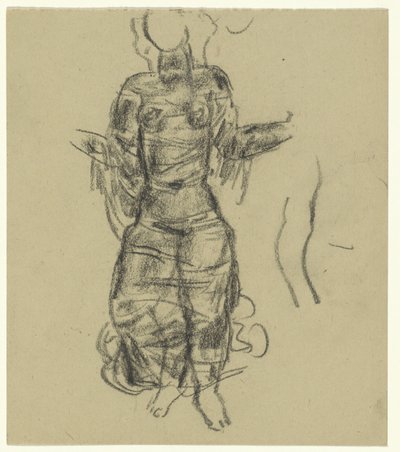 Femme dansant dans des draperies transparentes - Leo Gestel