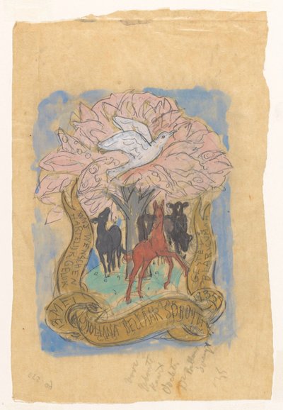 Dessin de conception pour une félicitation à la naissance de Juliana Bellaar Spruyt - Leo Gestel