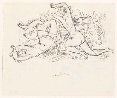 Deux femmes nues et trois poissons - Leo Gestel