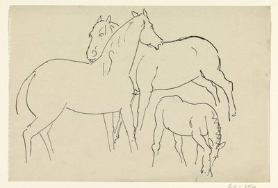 Deux chevaux et un poulain - Leo Gestel