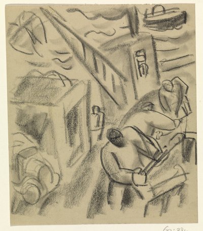 Pêcheur sur un bateau de pêche - Leo Gestel