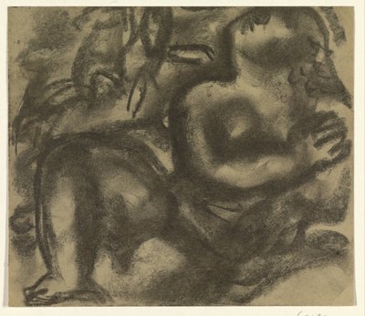 Modèle féminin nu assis dans un paysage - Leo Gestel