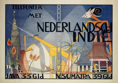 Affiche Téléphonez avec les Indes néerlandaises - Leo Visser
