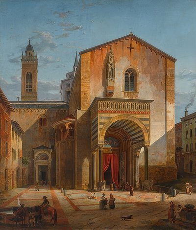 Bergame - Vue du transept sud de S. Maria Maggiore - Leo von Klenze