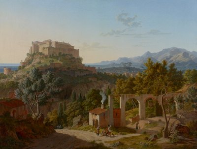 Paysage avec le château de Massa di Carrara - Leo von Klenze