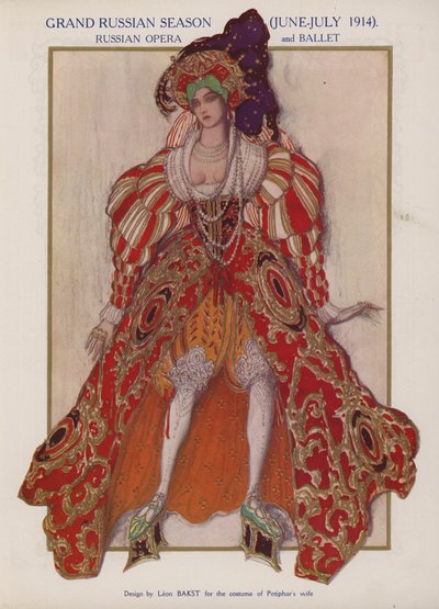 Costume de Léon Bakst pour la femme de Potiphar dans une production des Ballets Russes du ballet Josephslegende de Richard Strauss - Leon (after) Bakst