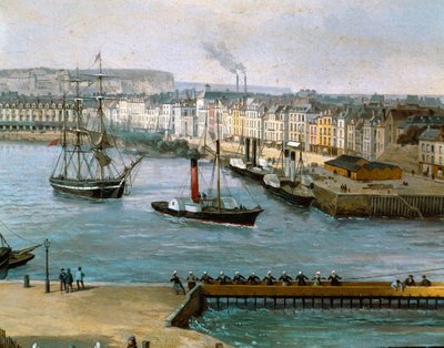 Vue du port de Dieppe - Leon Auguste Asselineau