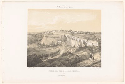 Vue de Dinan et du viaduc sur la rivière Rance, Vue de Dinan prise de la Vallée des Noyers, La France de nos jours - Leon Auguste Asselineau