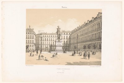 Vue de la Cours Cambronne à Nantes - Leon Auguste Asselineau