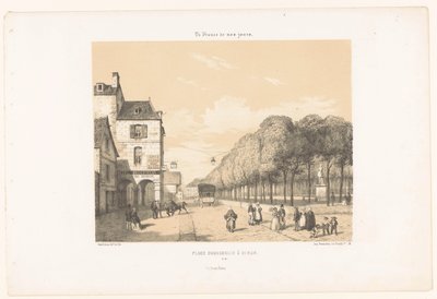 Vue de la Place Du Guesclin à Dinan - Leon Auguste Asselineau